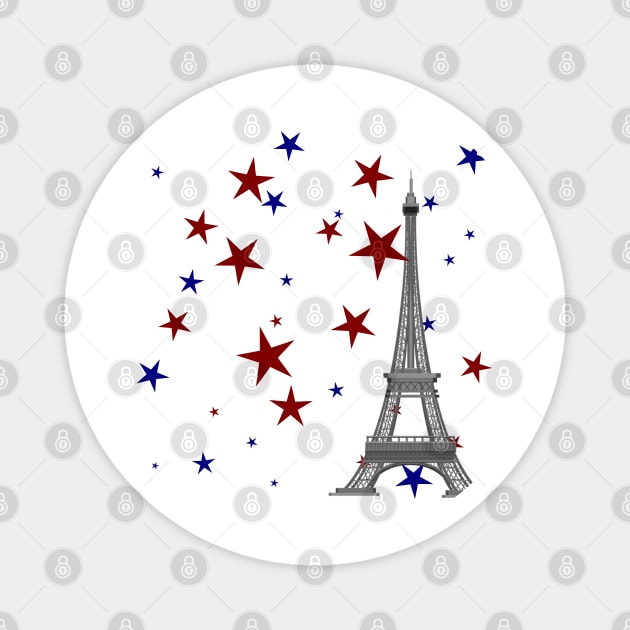 Eiffel Tower with Stars Magnet by HolidayBug
